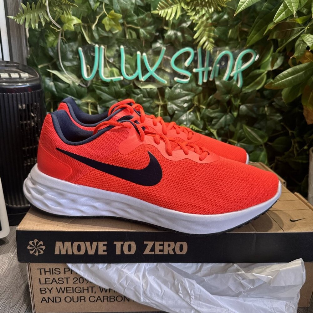 Nike Revolution 6 NN Men's Running Shoes Bright Crimson/Obsidian Size 12.5 4E